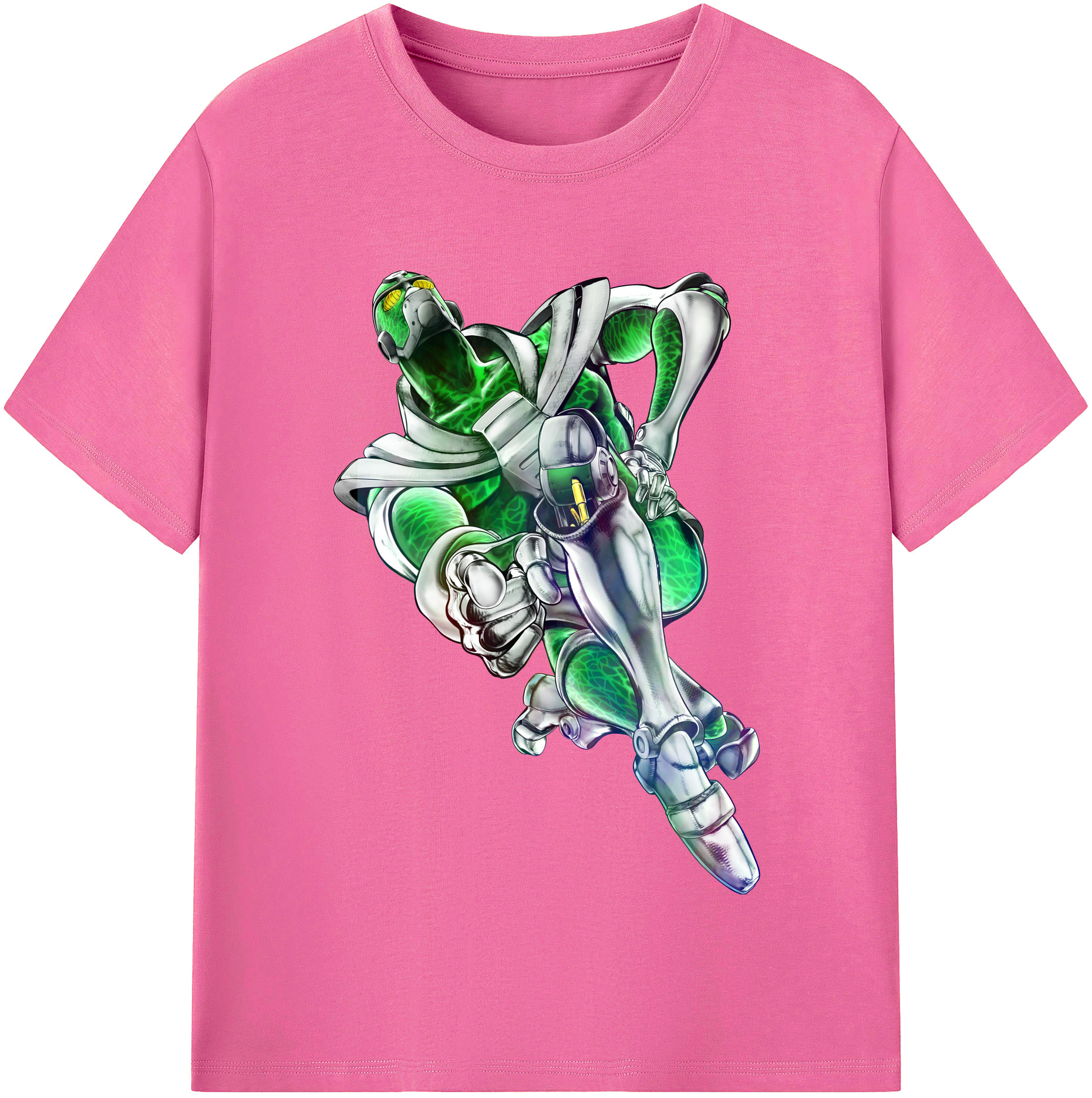 （画像用） ジョジョの奇妙な冒険 花京院 典明（かきょういん のりあき） JoJo's Bizarre Adventure Kakyoin Noriaki レディースカジュアルプリントTシャツ（綿100％）